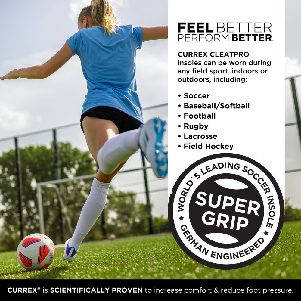 CURREX® CLEATPRO™ Insoles | Dynamic Sports Insoles for Soccer Cleats, Football Cleats, Spikes, & Field Sport Shoes